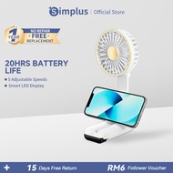 Simplus Multi-functional Portable Mini USB Cooling Fan | Rechargeable | LED Display | 5 Speed | Desk