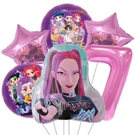 KPOP HUNTER GROUPS HUNTRIX AGE 7 NUMBER FOIL BALLOON BIRTHDAY PARTY SET PINK