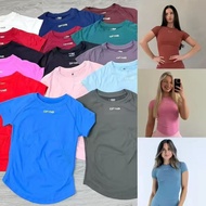 DFYNE Raglan Short-Sleeved Yoga Suit Women Curved Waist Quick-Drying Top+High-Waist Pleated Fitness 