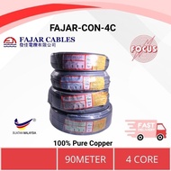 FAJAR 1MM/1.5MM/2.5MM/ 4MM 4Core  PVC Flexible Cable 100% Pure Copper