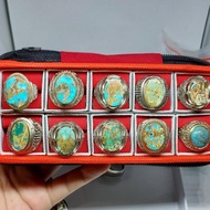 Termurah!!! Cincin pirus persia urat emas biru / batu akik pirus