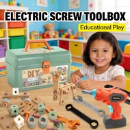 Children Educational Electric Kids Playset Drill Sekat Toolbox Building Blocks