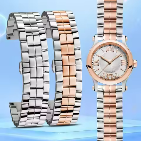 For Chopard Happy Diamonds Series Women's Steel Watchband 15 18mm Original Style Exquisite Stainless