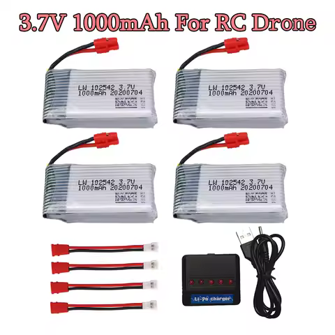 3.7v 1000mah Lipo Battery + Charger for Syma X5HC X5HW X5UW X5UC RC Quadcopter Drone Spare Parts 3.7