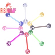 [risingmpS] 8PCS/Set Colorful Glitters Acrylic Barbell Ball Tongue Rings Piercing Jewelry [New]