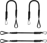 4pcs Bungee Dock Line, 2FT Premium Bungee Boat Lines with 316 Stainless Clip Boats Marine Mooring Li