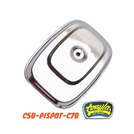 Honda c50 c70 c90 wing filter box cover, unyil c700 c800 chrome stainless steel potty