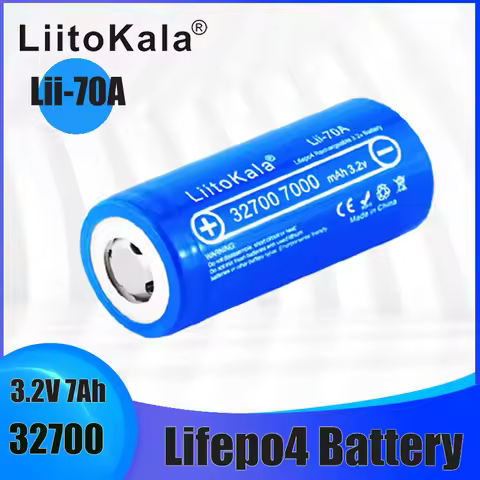 LiitoKala 32700 cells lifepo4 7000 mah 3.2 V rechargeable battery with flat top LiFePO4 for flashlig