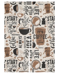Coffee Cafe Door Curtain Doodle Teapot Cup Food Japanese Noren Curtains Bedroom Partition Kitchen En