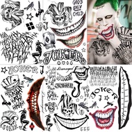 Joker Fake Tattoo Sticker Waterproof Set, Temporary Joker Sticker Tattoo Spider for Men Women Hallow