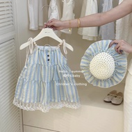 Girls' one-piece dress FREE with a super cute beach hat in all sizes 10-30kg