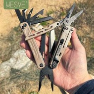 現貨】【多工能修】WESVE尋光者D2鋼沙色戶外多功能折疊刀工具鉗應急裝備瑞士軍刀
