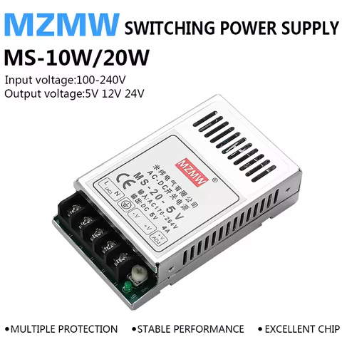 10W 20W Switching Power Supply 5V 12V 24V Mini Size AC To DC Single Output LED Strip Drive Switch Po