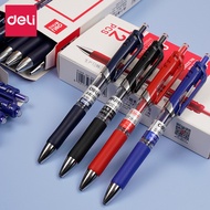 Gel Pen Press 0.5 Gel Pen Signature Pen deli deli 33388 Office Supplies Student Stationery Retractable Gel Pen 0.5mm Black Blue Red Gel Ink Refill Gelpen School Office Supplies Stationary Pens