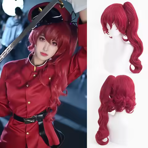 Teruko Okura Cosplay Wig Anime Bungo Bungou Stray Dogs Season 4 Wine Red Clip on Ponytail Halloween 