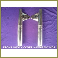 ◪ ◎ ♝ Kawasaki HD3 Front Shock Cover Set Stainless, Manipis
