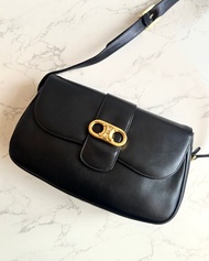 稀有品 Celine黑金大凱旋門馬鞍包 單肩包 側背包 中古包 二手包