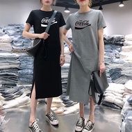 Pepsi Cola Women's Korean T-shirt Dress Plus Size Short Sleeve Round Neck MIdi Dress Lady's Dress