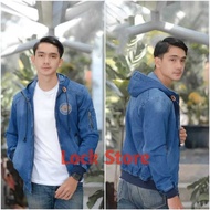 Beanie Jeans Bomber Jacket | Bomber Jacket Hat | Men's Denim Jacket