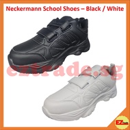 Neckermann Hook and Loop Fastener Childrens School Shoes - Black / White - 9264
