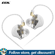 CCA CCA CRA เบสหูฟัง HIFI เพลงหูฟัง IEM แขวนพร้อมสายเคเบิลถอดออกได้2PIN หูฟังแบบมีสายโลหะความถี่สูงม