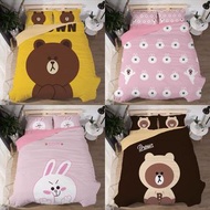 line friends brown 熊大 床單套裝 床上用品 床笠 枕頭袋 被套 兔兔 cony sally choco kakao friends ryan apeach 公仔 禮物 送禮 家居 