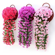 78cm Simulation Violet Flower Vine Artificial Wall-mounted Garden Decorative Rattan Wedding Office H