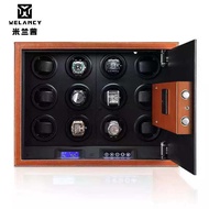 MELANCY Watch Winder Security Safe for Automatic Watches with Digital Lock Faux Leather Finish and Interior Backlight Watch Box