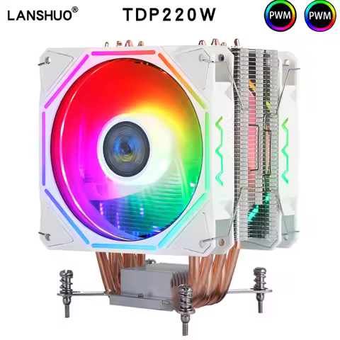 LANSHUO Cooler CPU X97 2011v3 V4 best budget Cpu cooler 6 Heat pipe 120mm RGB fan LED Cooling X79 X9