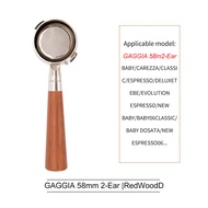 58MM Coffee Bottomless Portafilter Solid Wood Handle For GAGGIA Naked Filter Basket Barista Accessor