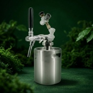 Mini Keg with Faucet Stainless Steel Mini Keg Growler Pressurized Brushed for Homebrewers, Home Bar,