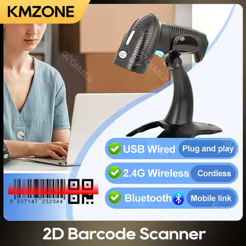 Portable Bluetooth 2D QR Image PDF417 Screen Scanning Reader Wireless 1D Bar Code Scanner for Window