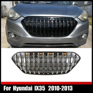 For Hyundai IX35 2010-2013  Gloss Black Or Chrome Car Upper Racing Grille Hood Grill Front Radiator 