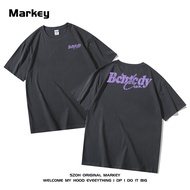 Áo Thun Cotton Tay Ngắn in Chữ Hiphop Thương Hiệu Thời Trang Dáng Rộng Thoải Mái Mùa Hè 2023 Tagkita