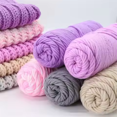 Pure Colour Series Lover Yarn 100g Milk Cotton Yarn Woolen Yarn 8 ply Thread for Knitting Scarf Wool