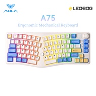 AULA LEOBOG A75 Ergonomic Keyboard 83 keys Wired/2.4G/BT RGB Hot-swap with knob, Joystick Controls M