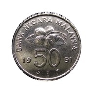 Koin Malaysia Layangan 50 Sen 1991