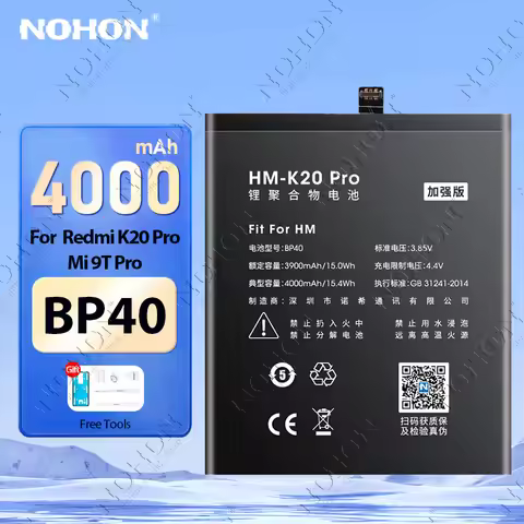 NOHON BP40 BP41 Phone Battery for Xiaomi Mi 9T Pro Mi9T Mi9TPro for Redmi K20 Pro K20Pro Mobile Phon