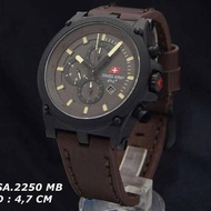 Jam Tangan Original Swiss Army Dhc SA2250 Black Dark Brown
