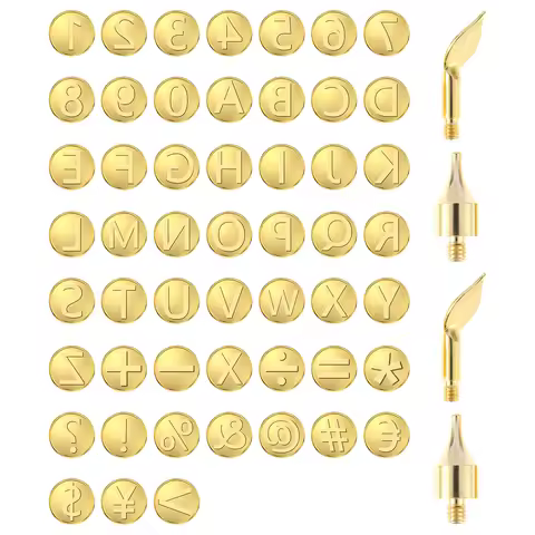28/56 Pcs Wood Burning Tips Kit Letter Wood Burning Tools Alphabet Number Symbol Brass Alphabet Numb
