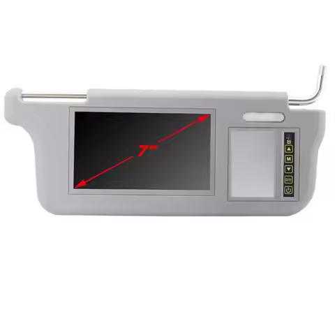 7" Car 2 Channel Video Sunvisor Rear View Mirror Screen Lcd Monitor For DVD/VCD/GPS/TV Input Signal 