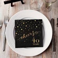 5pcs Birthday Party Napkins, 30th/40th/50th/60th/70th 3-Ply Cocktail Napkins 5x5 Inch Birthday Decor