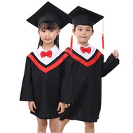 Graduation Uniform Gown Cap 2024 Unisex Kids Costume Kindergarten Primary Graduation Ceremony Photography Outfit