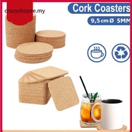 [crazyshopee] Round Cork Coasters Suitable to Engrave Heat  9.5 cm Diameter 3 mm Thick