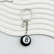 Lucky Black 8 Round Resin Ball Keychain - 25mm Pool Accessory