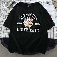✻▼ Kaos Kpop Stray Skz Skzoo University Oversize Short Sleeve Distric Logo Unlock Know Bang Chan Baju Long T Men T-shirt All Member Wego XXL