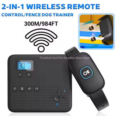 Pets Wireless Electronic Fence IPX7 Waterproof Wear Resistant Rechargeable Remote Control Electronic