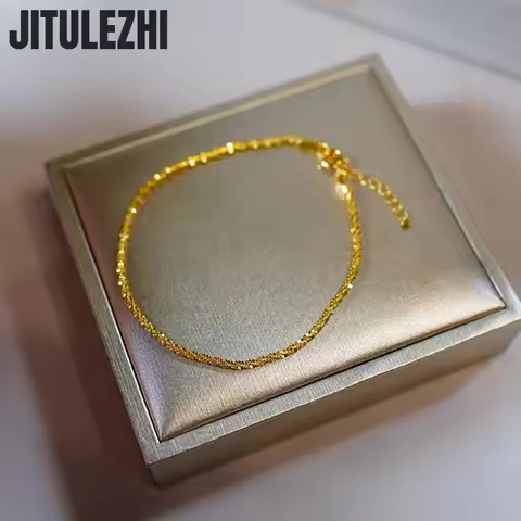 18K Gold Bracelet For WomenSparkling Bracelet Women's Light Luxury Design Feeling Fragmented Gold Br