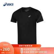 亚瑟士ASICS运动T恤男子跑步短袖透气舒适运动上衣 2011C836-001 黑色 XL