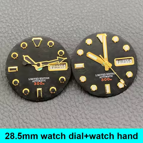 Mod 28.5mm Watch Dial and Watch Hand Combination Crown at 3 /3.8 /4.1 o'clock Fits NH35 NH36 7S 4R J